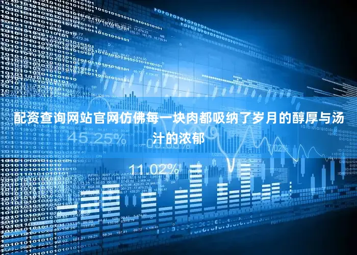 配资查询网站官网仿佛每一块肉都吸纳了岁月的醇厚与汤汁的浓郁